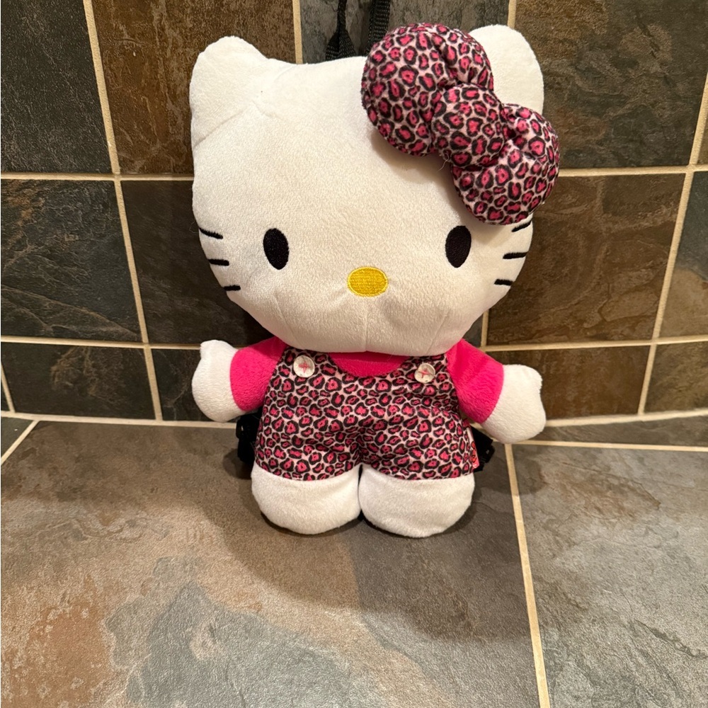 Hello Kitty Plush with Pink Leopard Accents backpack